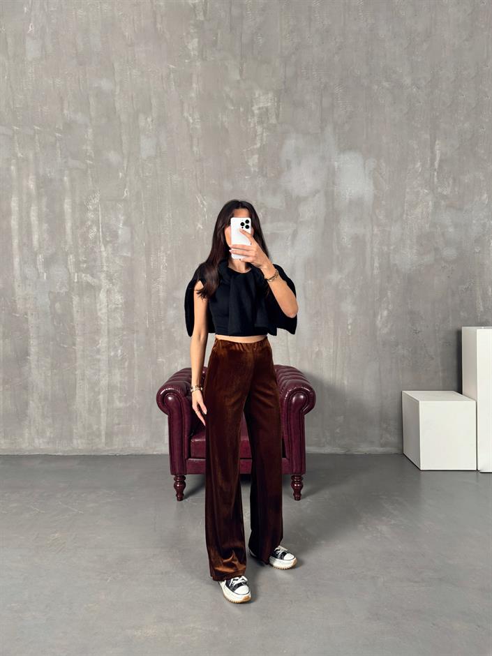 Crans Kahve Kadife Pantolon