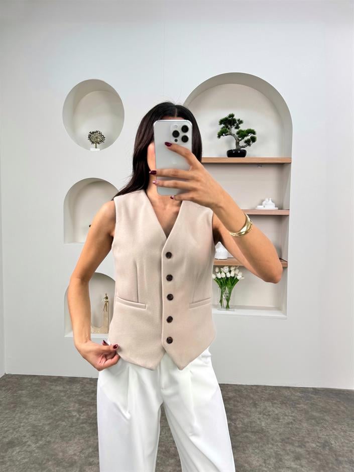 Velas Taş Kaşe Yelek