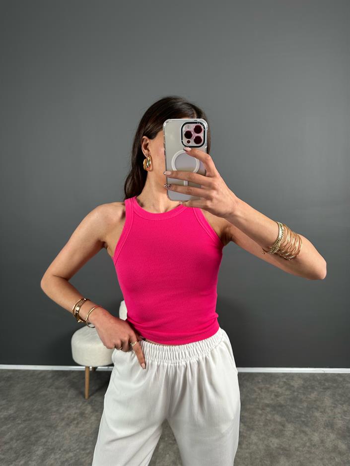 Fuşya Halter Yaka Atlet