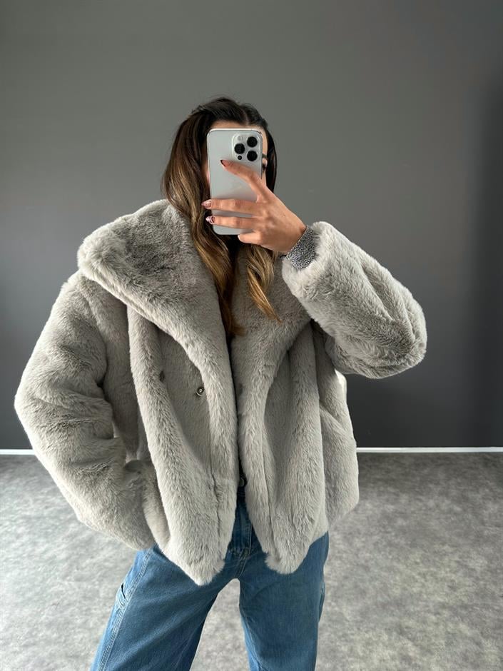 Tiera Gri Premium Kürk