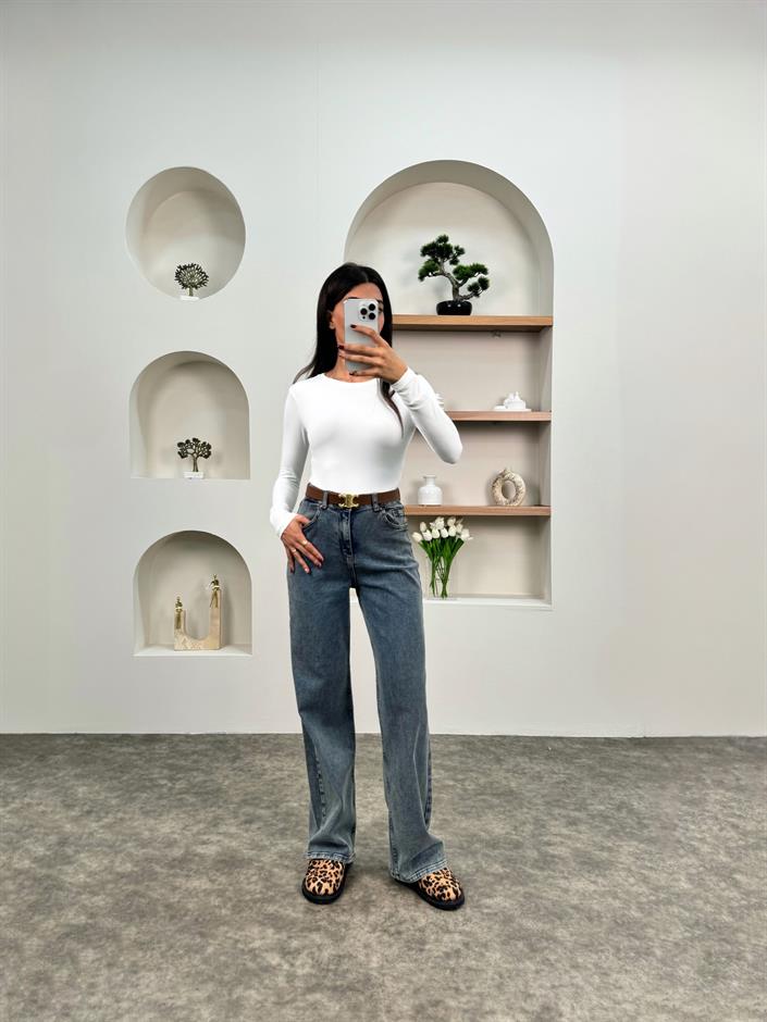 Lora Orta Ton Kar Yıkamalı Palazzo Jean