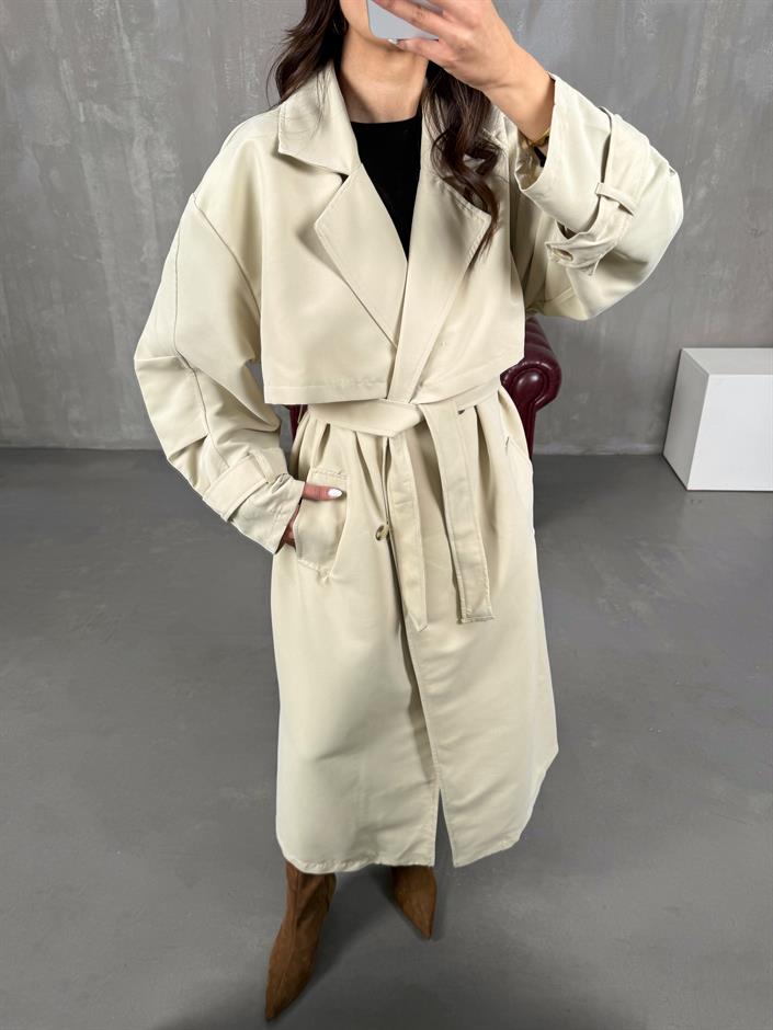 Jordi Taş Kuşaklı Trençkot