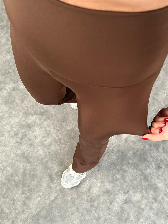 Kahverengi İspanyol Oysh Şardonlu Pantolon