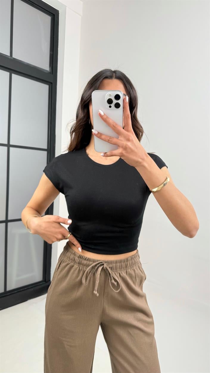 Siyah Basic Kısa Kol Tshirt Gaus00345
