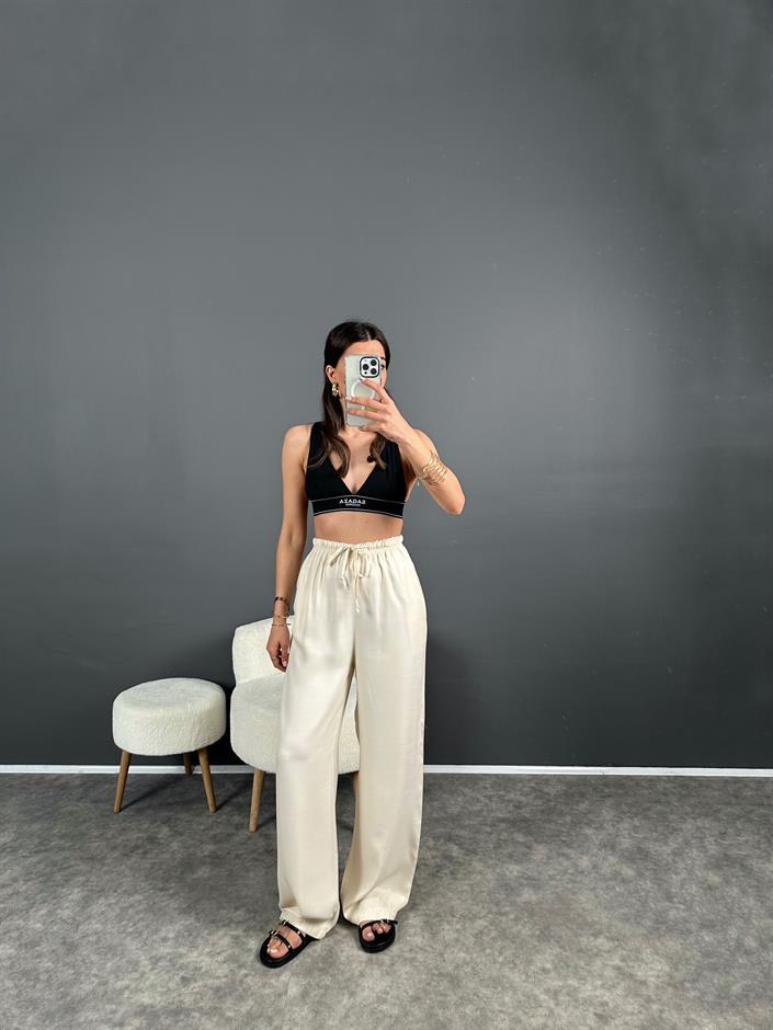 Andy Ekru Tensel Beli Lastikli Pantolon 