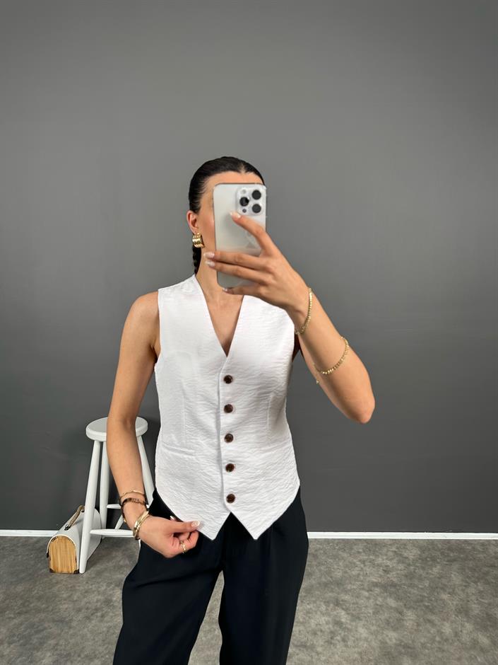 Lz Beyaz Astarlı Yelek