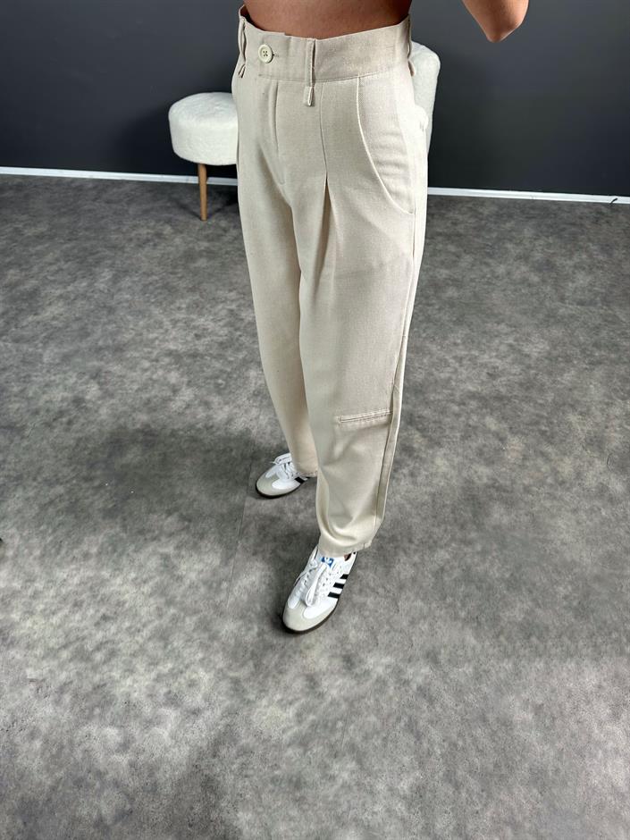 Lovas Taş Lux Kalite Keten Pantolon