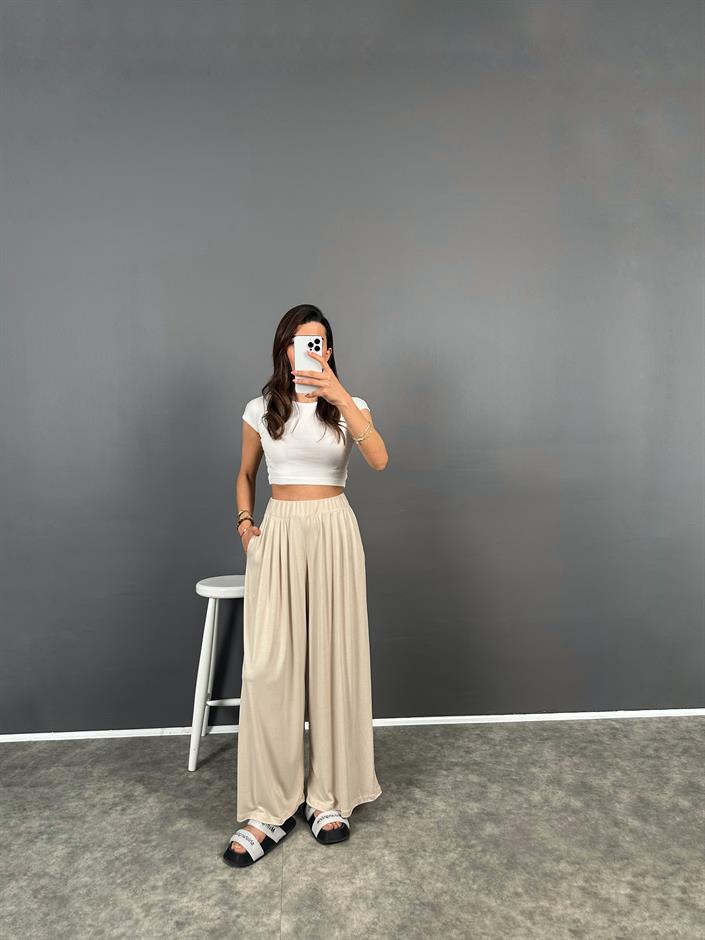 Flos Taş Oys Modal Kumaş Rahat Dokuma Pantolon