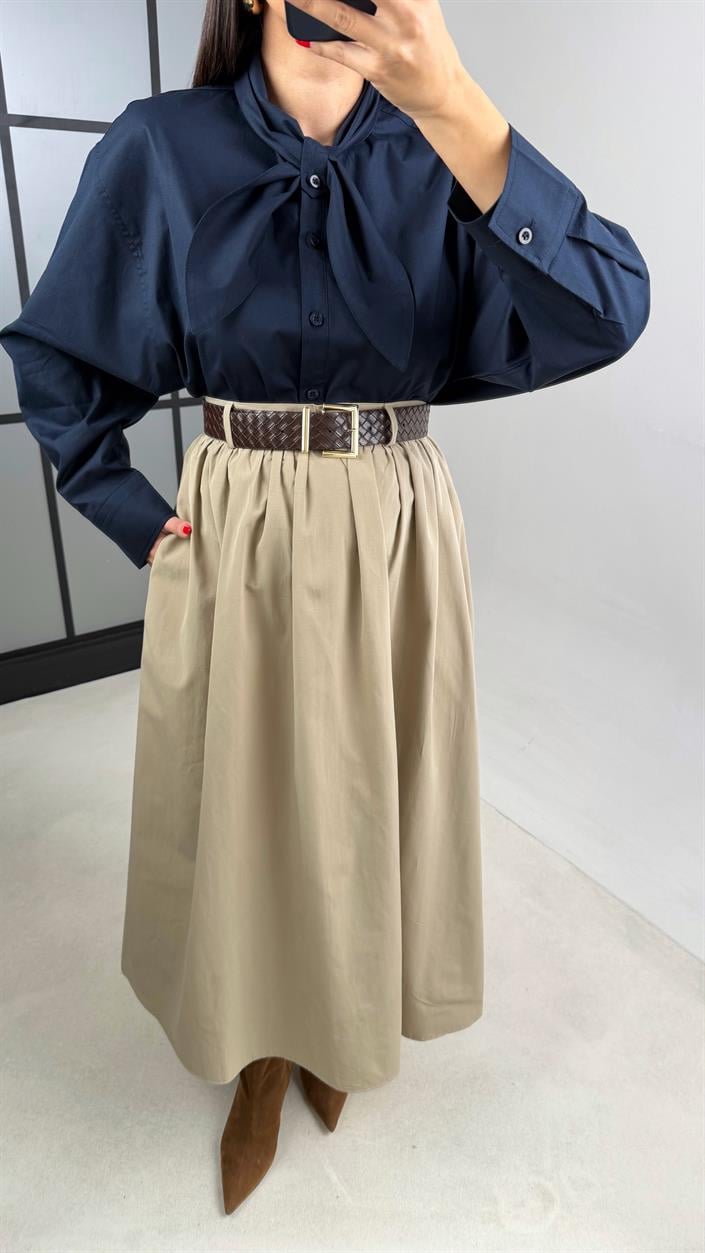 Haki Cepli Kemerli Etek GAUS-00996