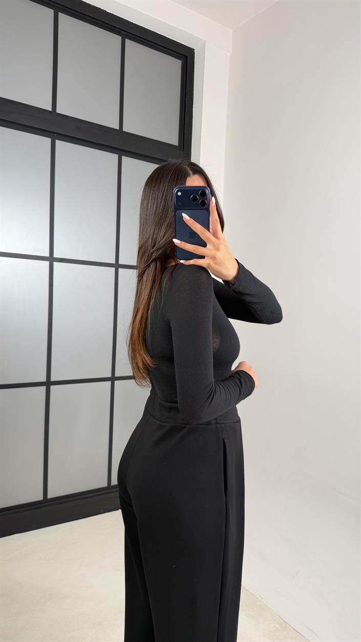 Siyah Beli Lastikli OYS Muadil Şalvar Modal Pantolon GAUS-00574