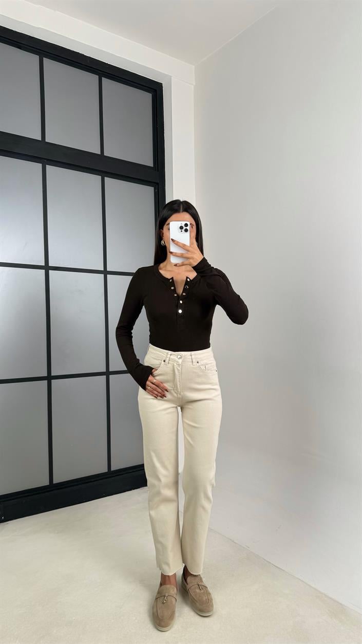 Krem ZR Model Kesik Paça Jean GAUS-00173