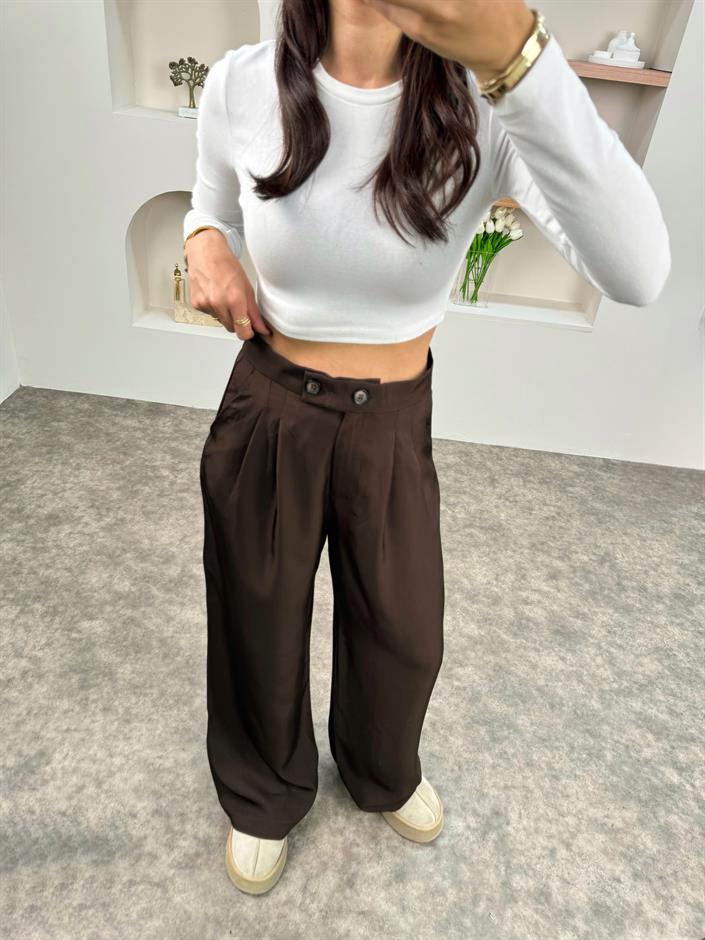 Maks Kahve ZR Model Palazzo Pantolon