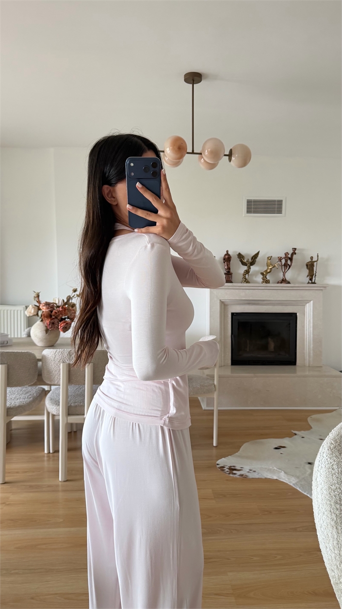 Pembe ZR Model Atlet Detaylı Hırka Pantolon İkli Takım GAUS-02100