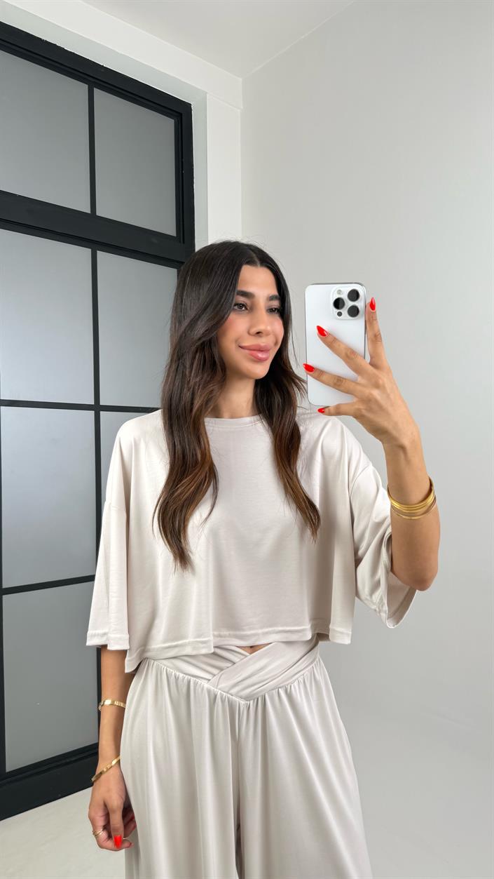 Taş Bluz Beli Lastikli Pantolon OYS Muadil Modal Takım GAUS-0011