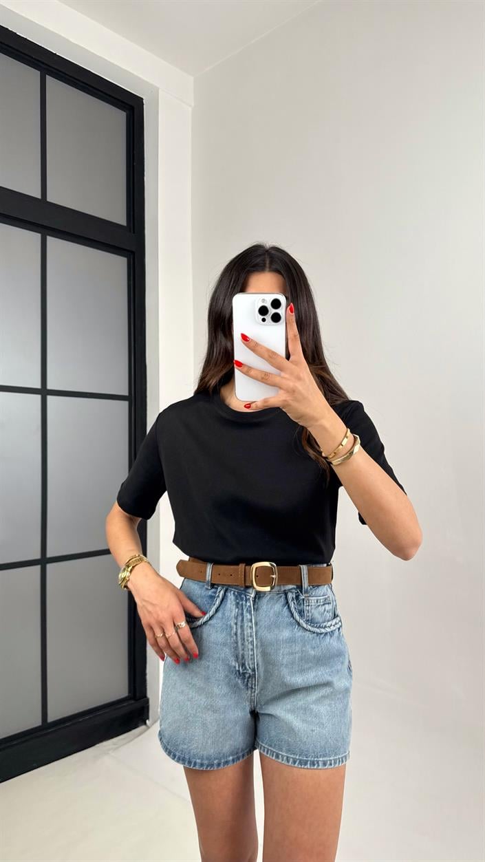 Siyah MD Muadil Kısa Kol Tshirt Gaus00480