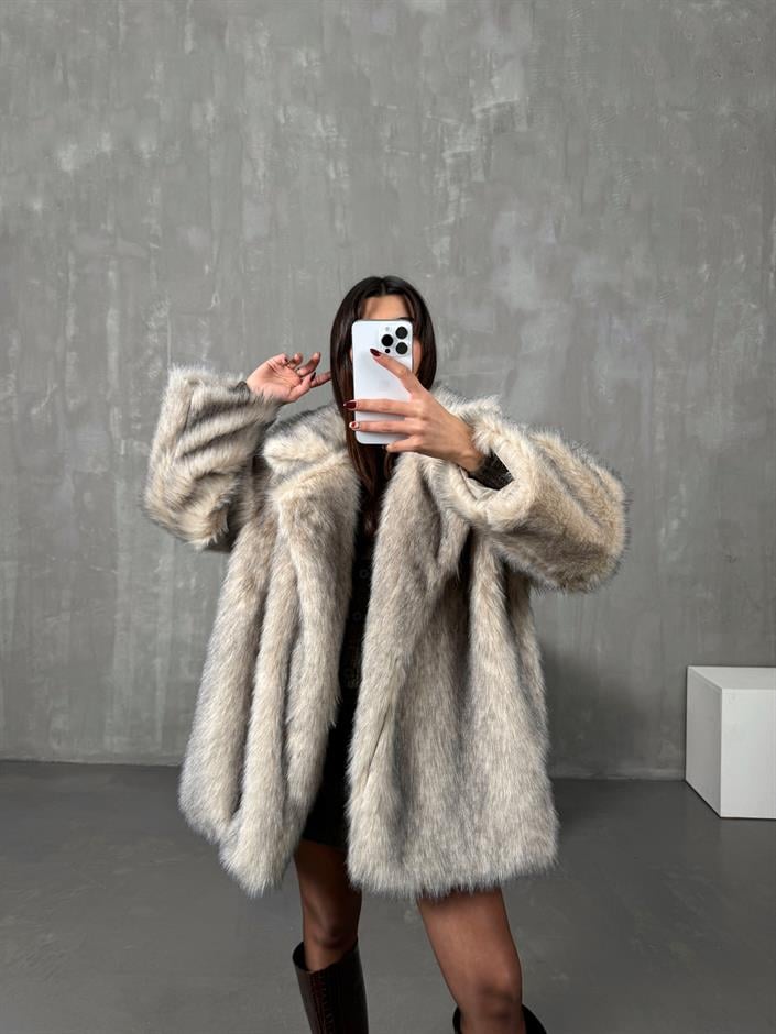 Revena Krem Astarlı Premium Kürk