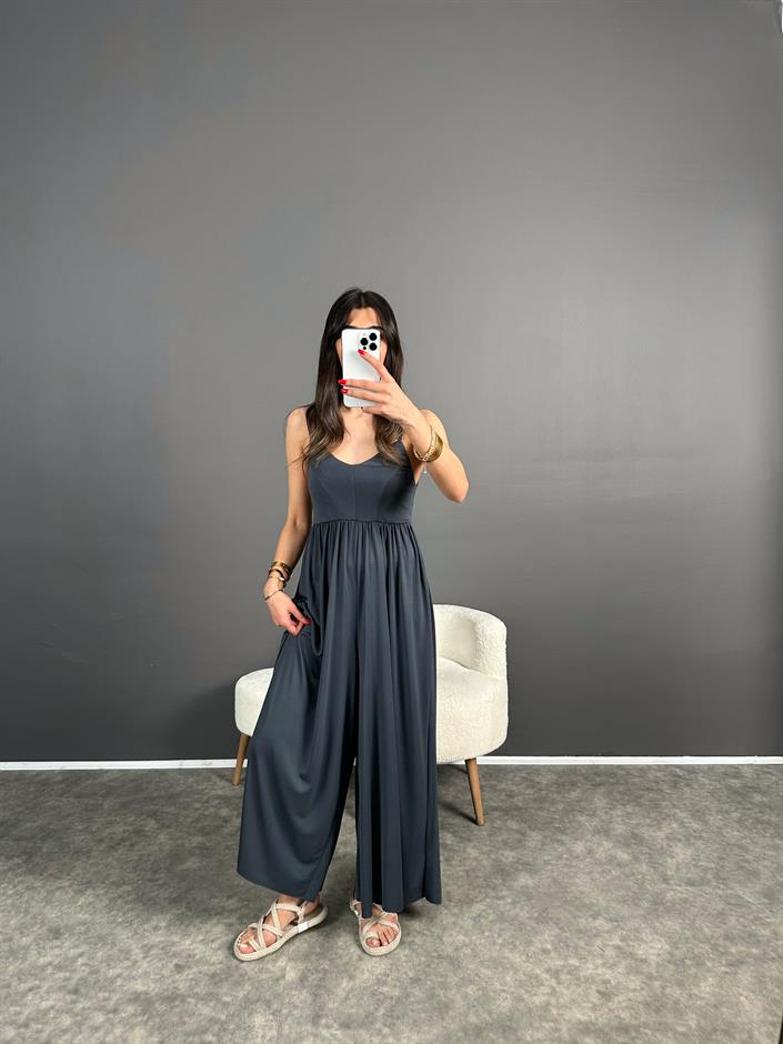 Valona Premium Antrasit Modal Kumaş Tulum