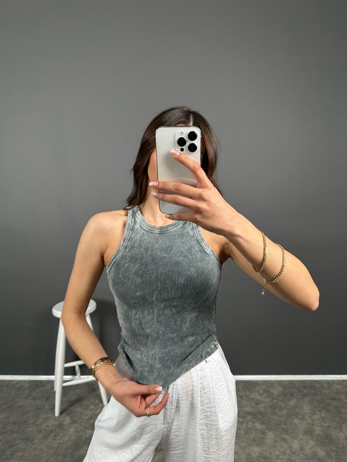 Gri Eskitme Halter Atlet 