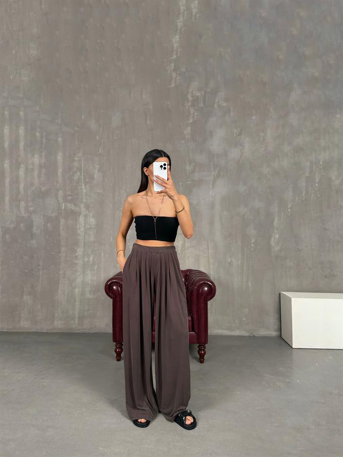 Kahve Premium Modal Kumaş Oys Pantolon Gaus00269 