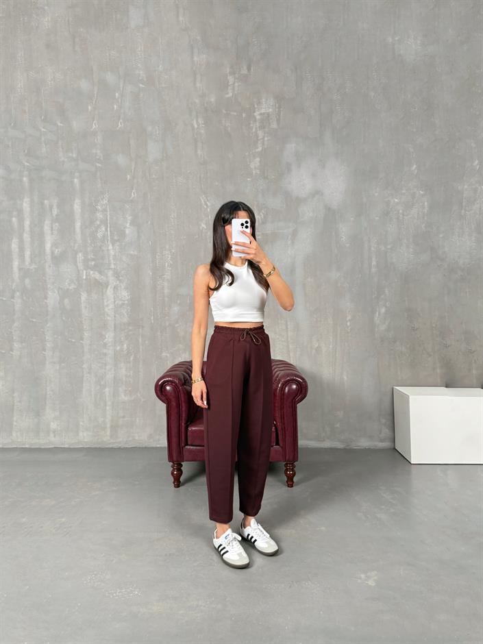 Sofya Kahve Oysh Muadil Modal Kumaş Balon Pantolon