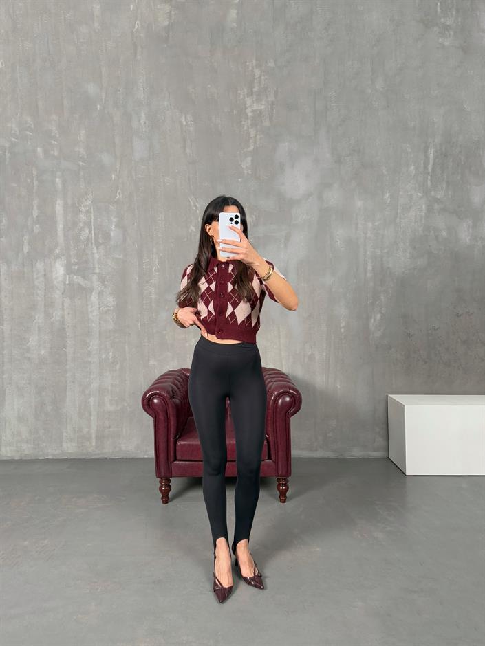 Raser Siyah Topuktan Geçirmeli Yumuşak Dokulu Tayt