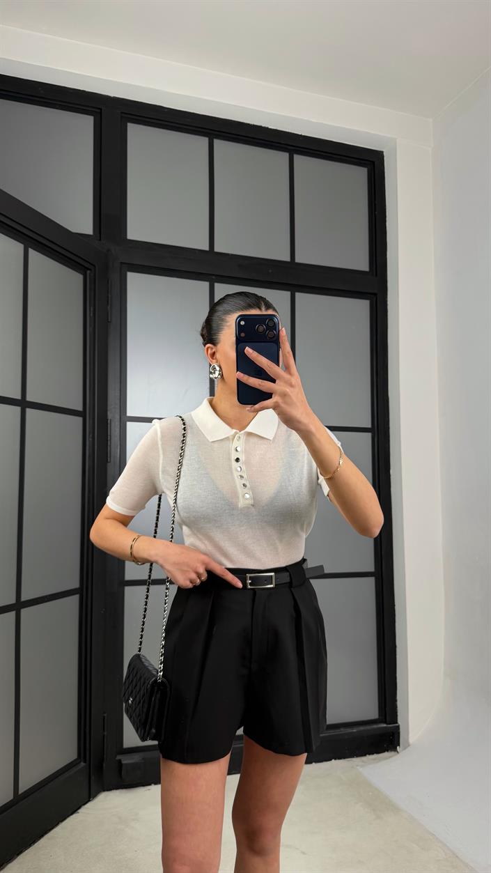 Siyah Kemerli Şort GAUS-01323