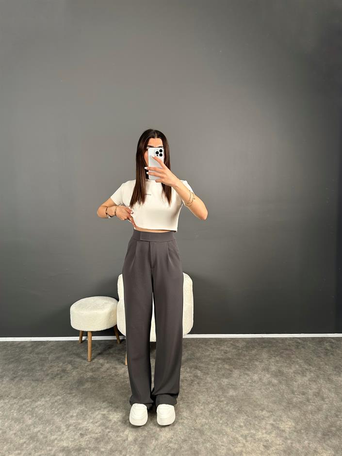 Riona Antrasit Cırt Bantlı Pantolon