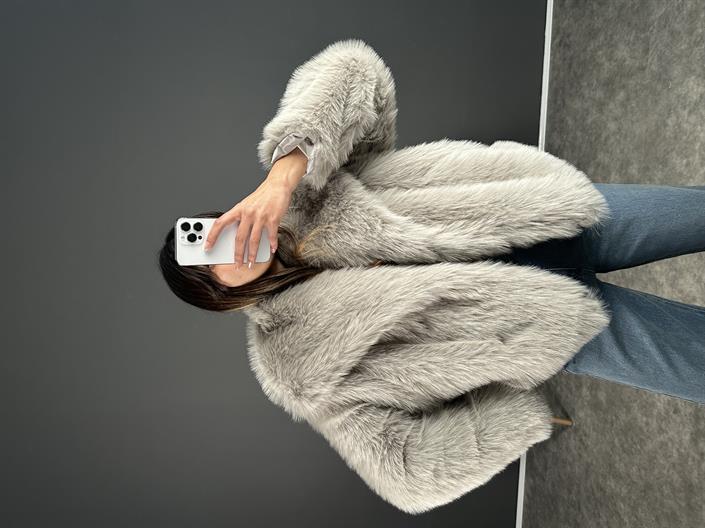 ZR Muadil  Açık Gri Viral Kürk