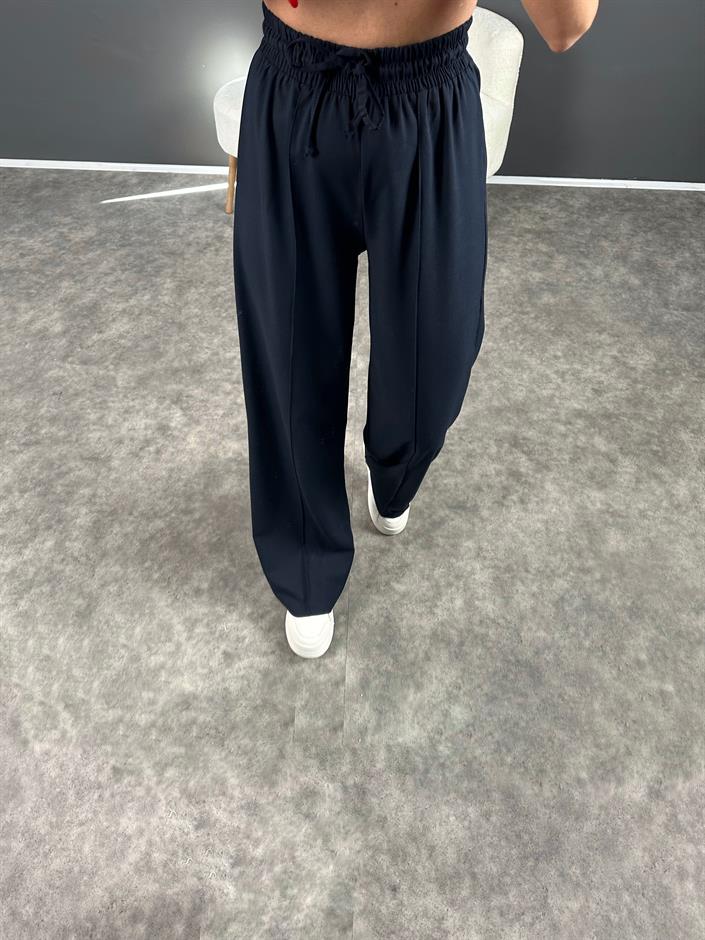 Olya Lacivert Beli Lastikli Pantolon 