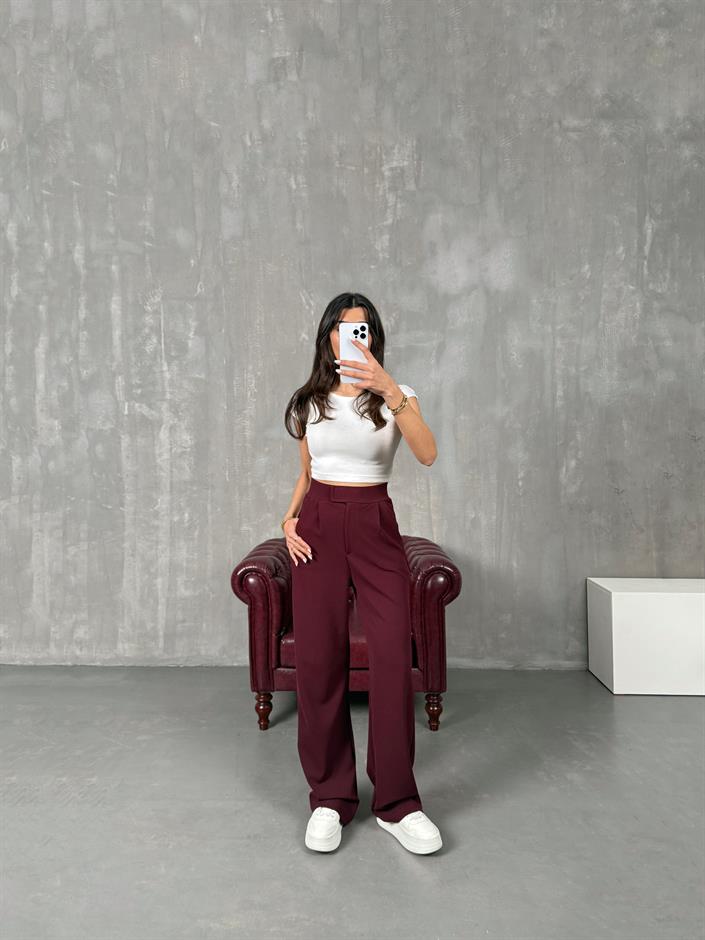 Sasa Bordo Çıtçıt Detaylı Pantolon