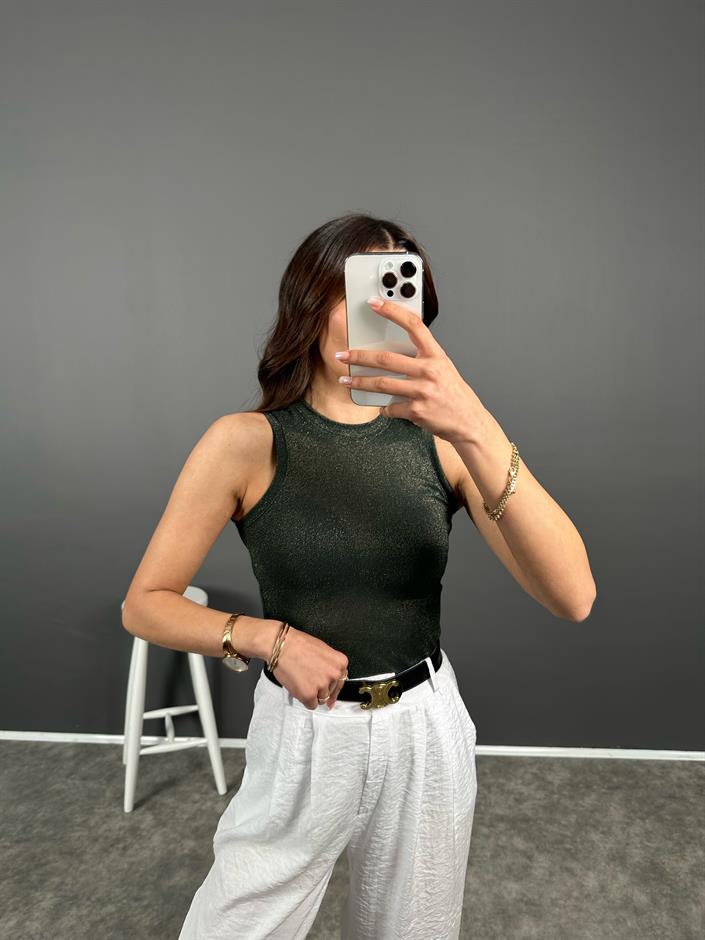 Yeşil  Simli Halter Atlet