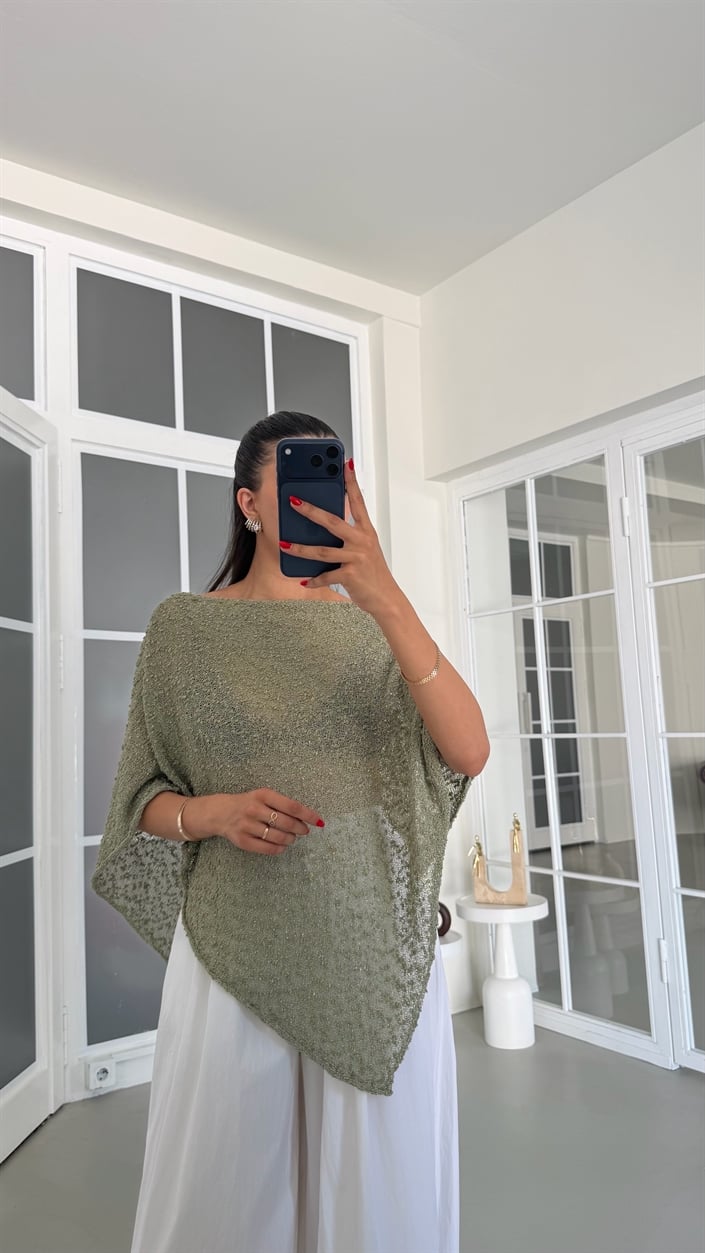 Yeşil Asimetrik Pul Detaylı Panço GAUS-01849