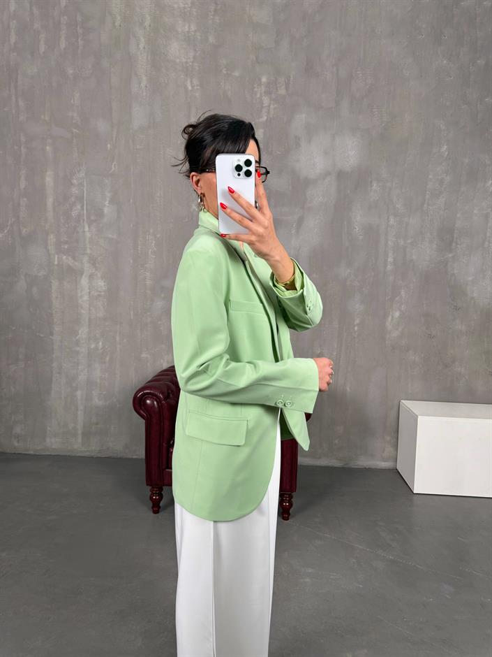 Yeşil Astarlı Blazer Ceket Gaus00216