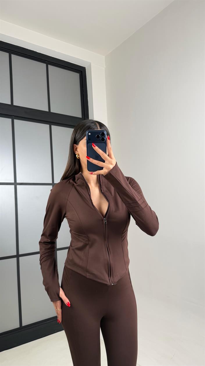 Kahve OYS Model Ceket Tayt Takım GAUS-00941