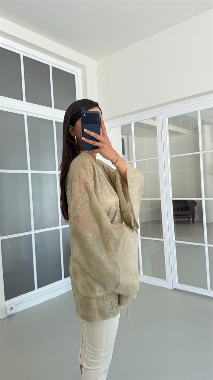 Yeşil Çin Düğme Detaylı Premium Gömlek GAUS-01711