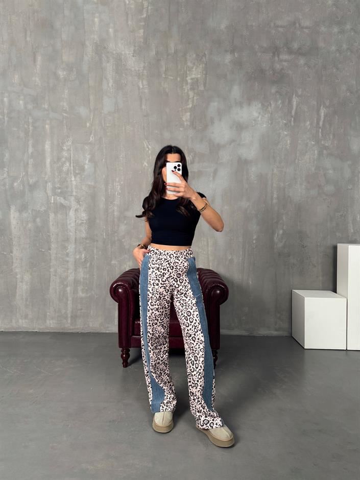 CSM Leopar Denim Karışımlı Pantolon