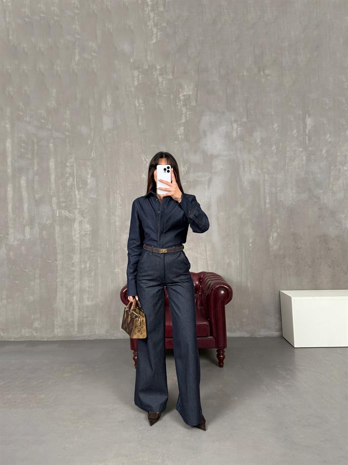 Vesa Lacivert Wide Leg Jean