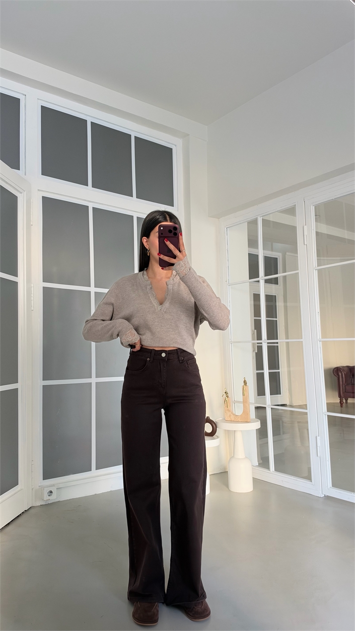 Acı Kahve MD Muadil Geniş Paçalı Jean GAUS-02081