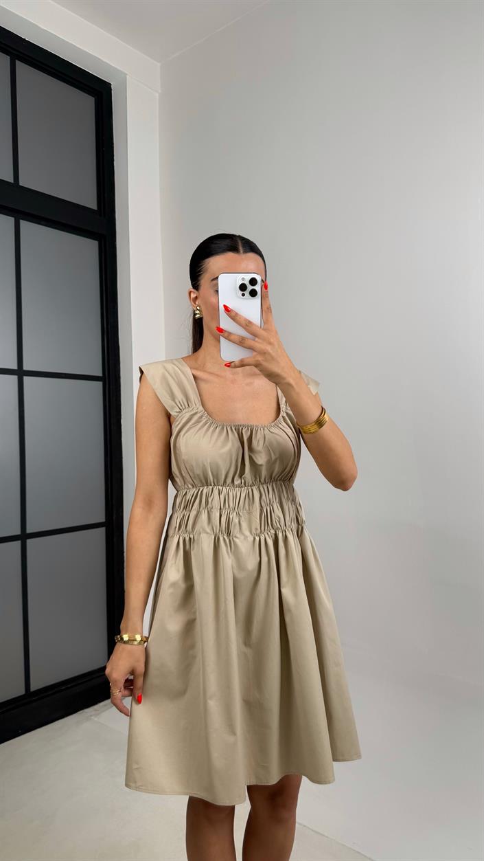 Vizon Gipe Detaylı Mini Poplin Elbise GAUS-0033
