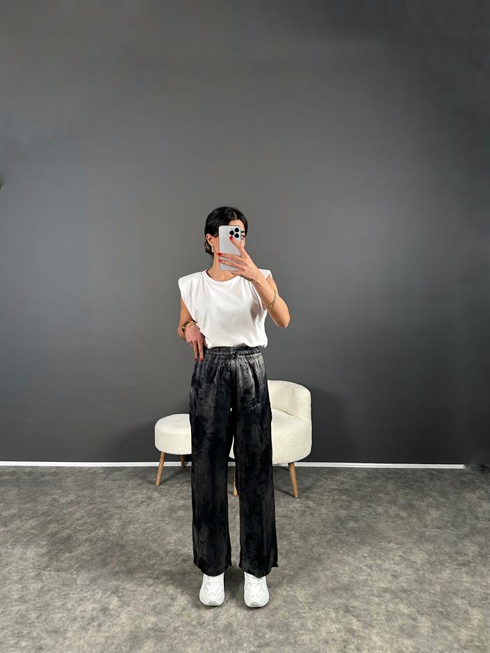 Armes Antrasit Leoparlı Parlak Saten Pantolon