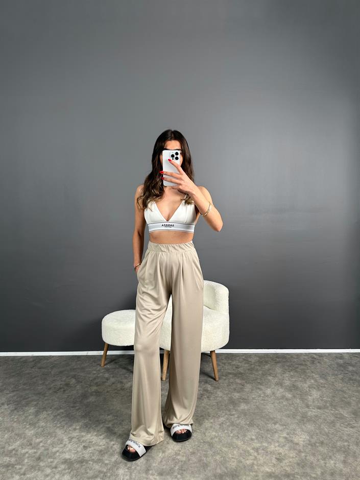 Anja Taş Pike Modal Kumaş Pantolon