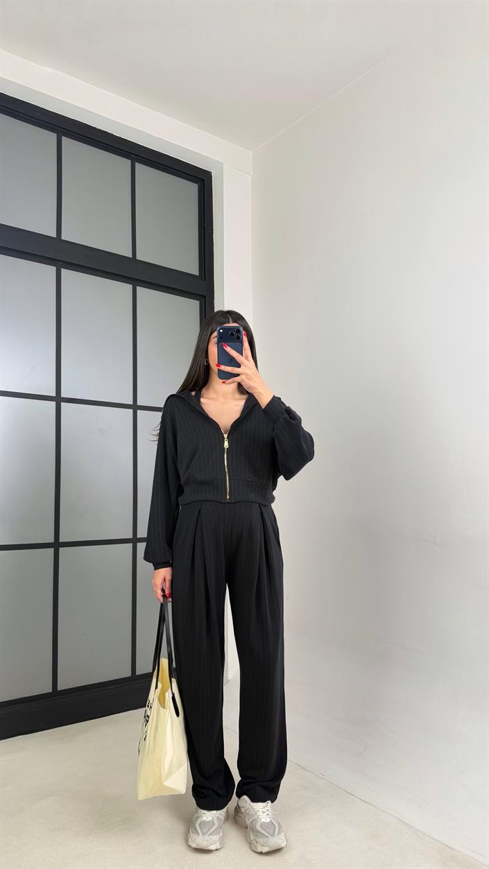 Füme Hırka Beli Lastikli Pantolon OYS Model Premium Modal Takım GAUS-01023