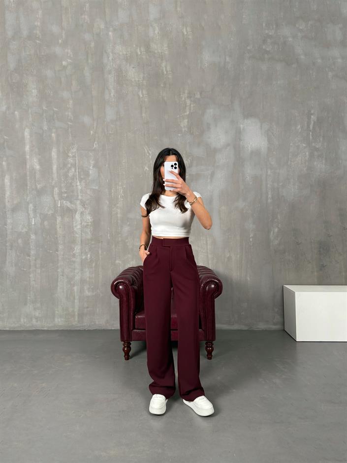 Sasa Bordo Çıtçıt Detaylı Pantolon