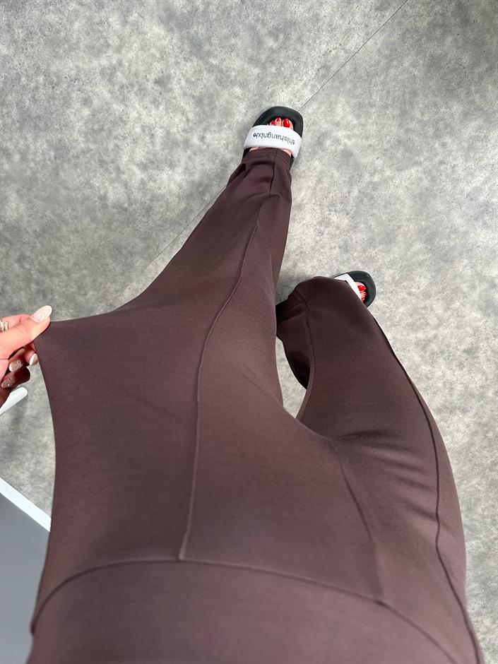 Bancy Kahve Çımalı Rahat Modal Pantolon