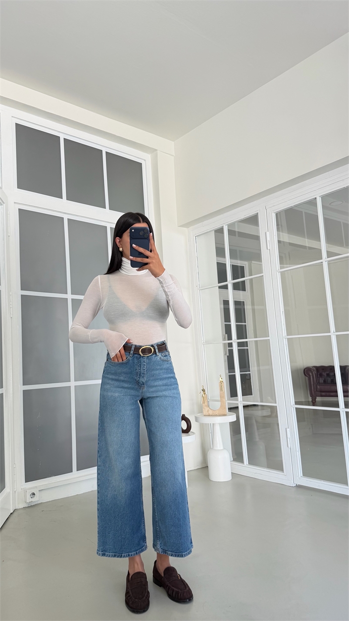 Mavi ZR Model Kemerli Jean GAUS-02071