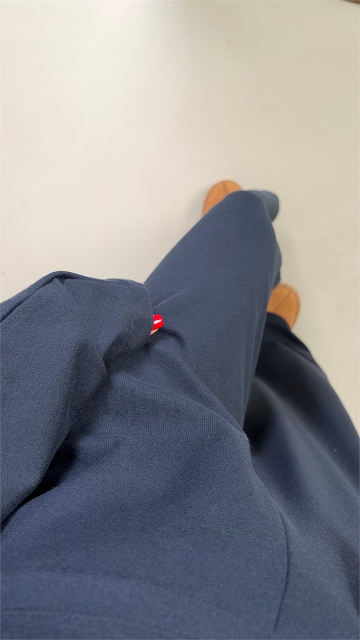 Lacivert Geniş Kol Bluz Beli Lastikli Pantolon İkili Kaşmir Dokulu Selanik Kumaş Takım GAUS-02293