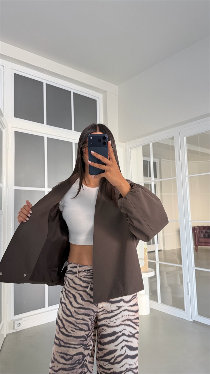 Kahve Kruvaze Astarlı Reglan Mont GAUS-01905