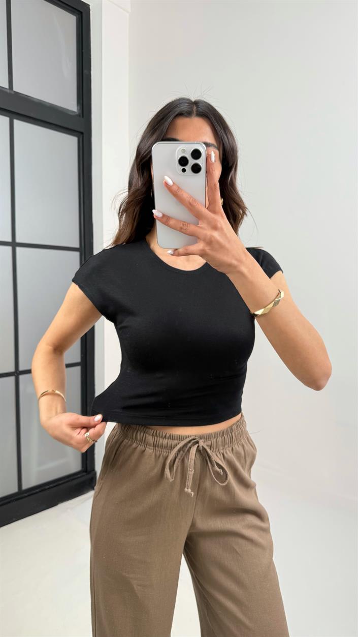 Siyah Basic Kısa Kol Tshirt Gaus00345