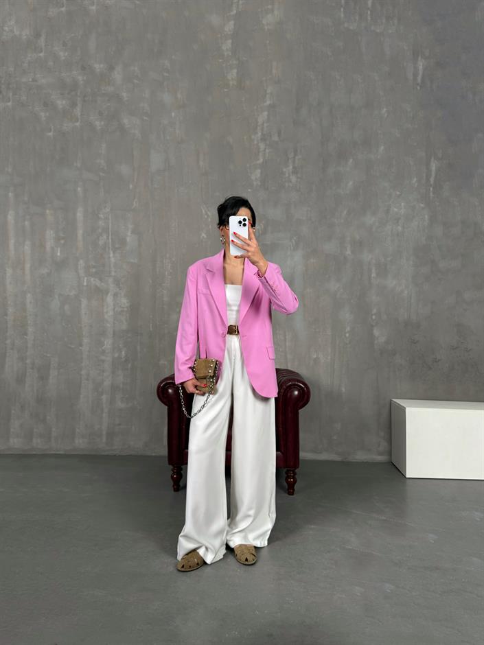 Pembe Astarlı Blazer Ceket Gaus00216