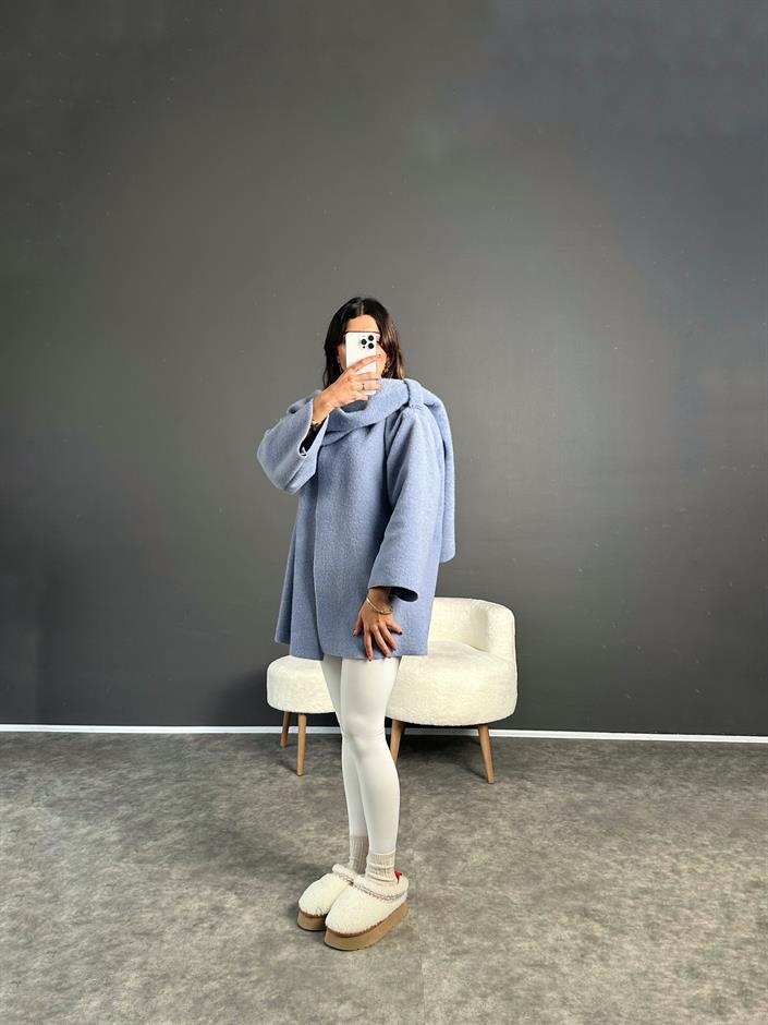 Almina Mavi Atkılı Kaban